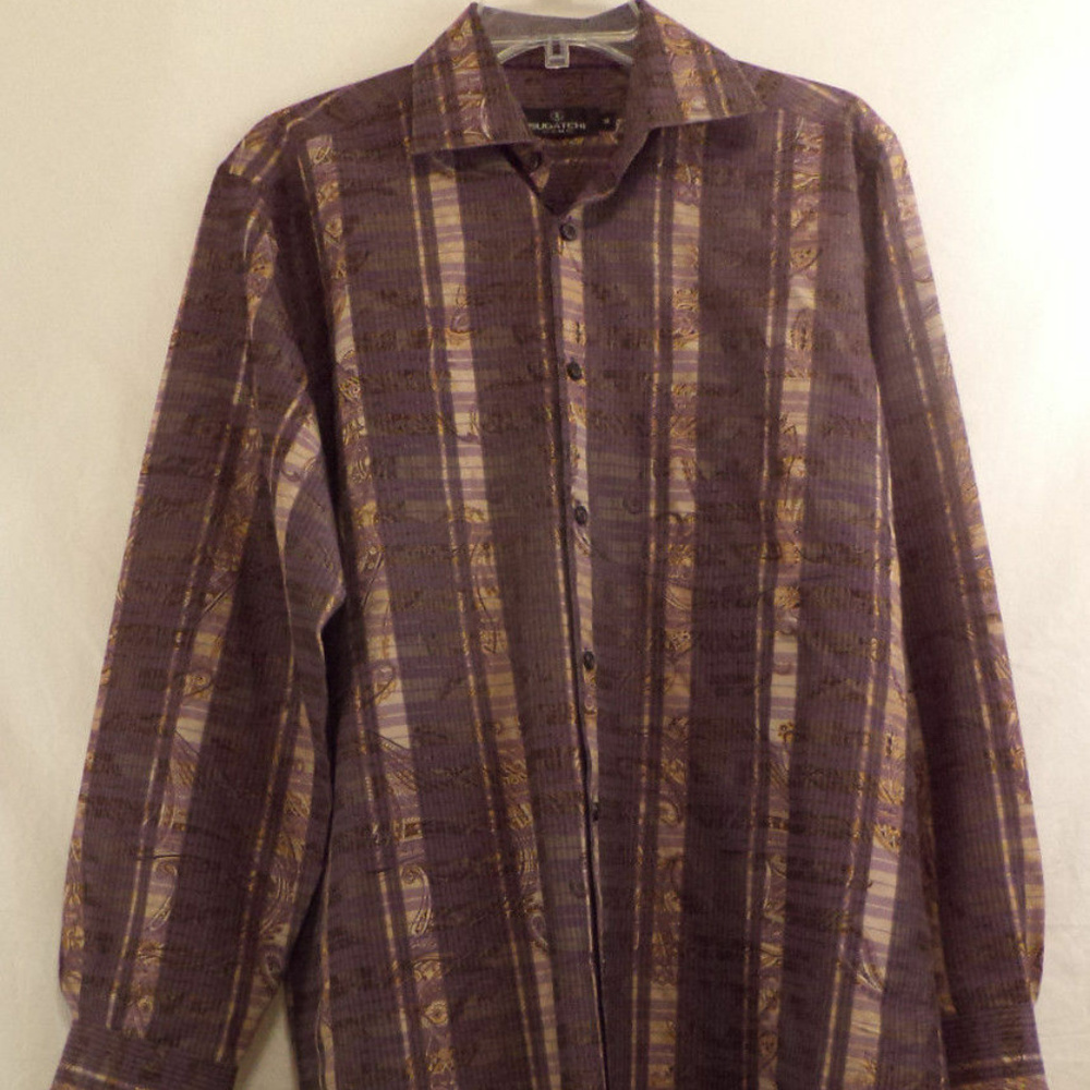 BUGATCHI UOMO L/S Button Up sz Medium EUC